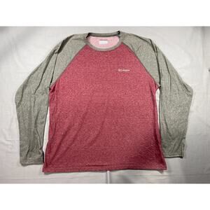Columbia Omni-Wick Men's Red & Gray Crewneck Raglan Outdoor Long Sleeve Shirt XL